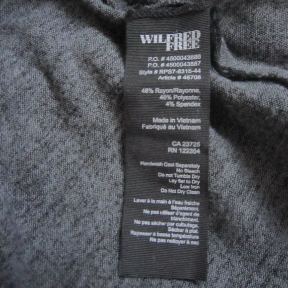 WILFRED FREE Aritzia LISIÈRE Long Sleeve Heather Black MIDI DRESS! Size LARGE! - Picture 6 of 6